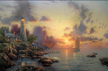 portrait of a young woman Painting - The Sea Of Tranquility Thomas Kinkade